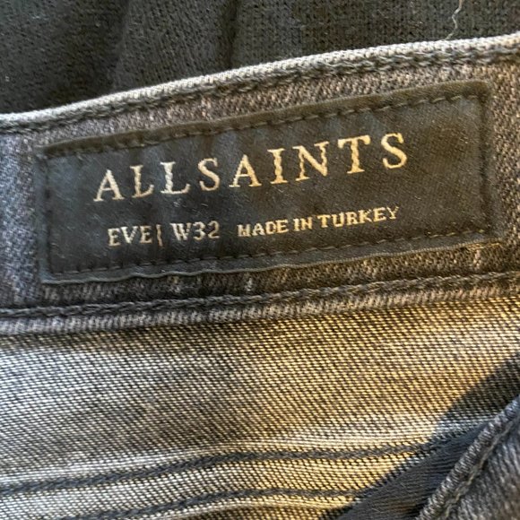 NWT All Saints Eve Skinny Jeans in Raven Black - Picture 9 of 10